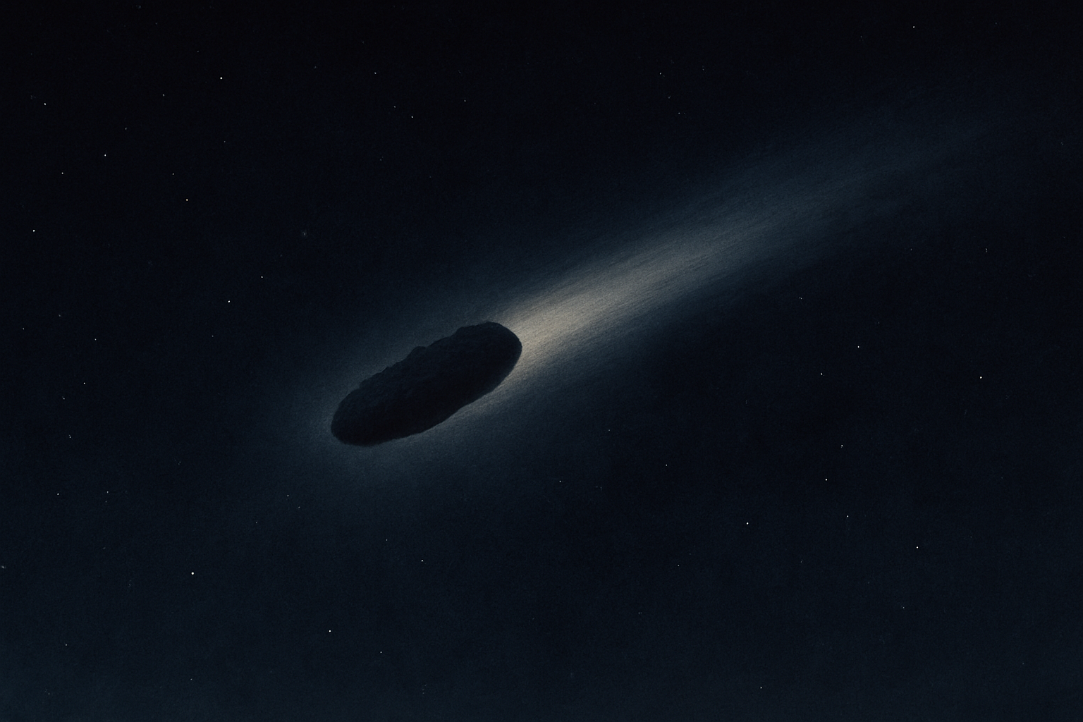 Artistic depiction of the 3I/Atlas interstellar comet streaking through deep space, featured on Casual Yaps